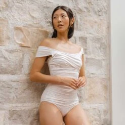 Ivory Off Shoulder One-Piece 14 Ivory Off Shoulder One-Piece -Fashion Swimsuit 369A0006