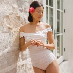 Ivory Off Shoulder One-Piece 16 Ivory Off Shoulder One-Piece -Fashion Swimsuit 369A0049