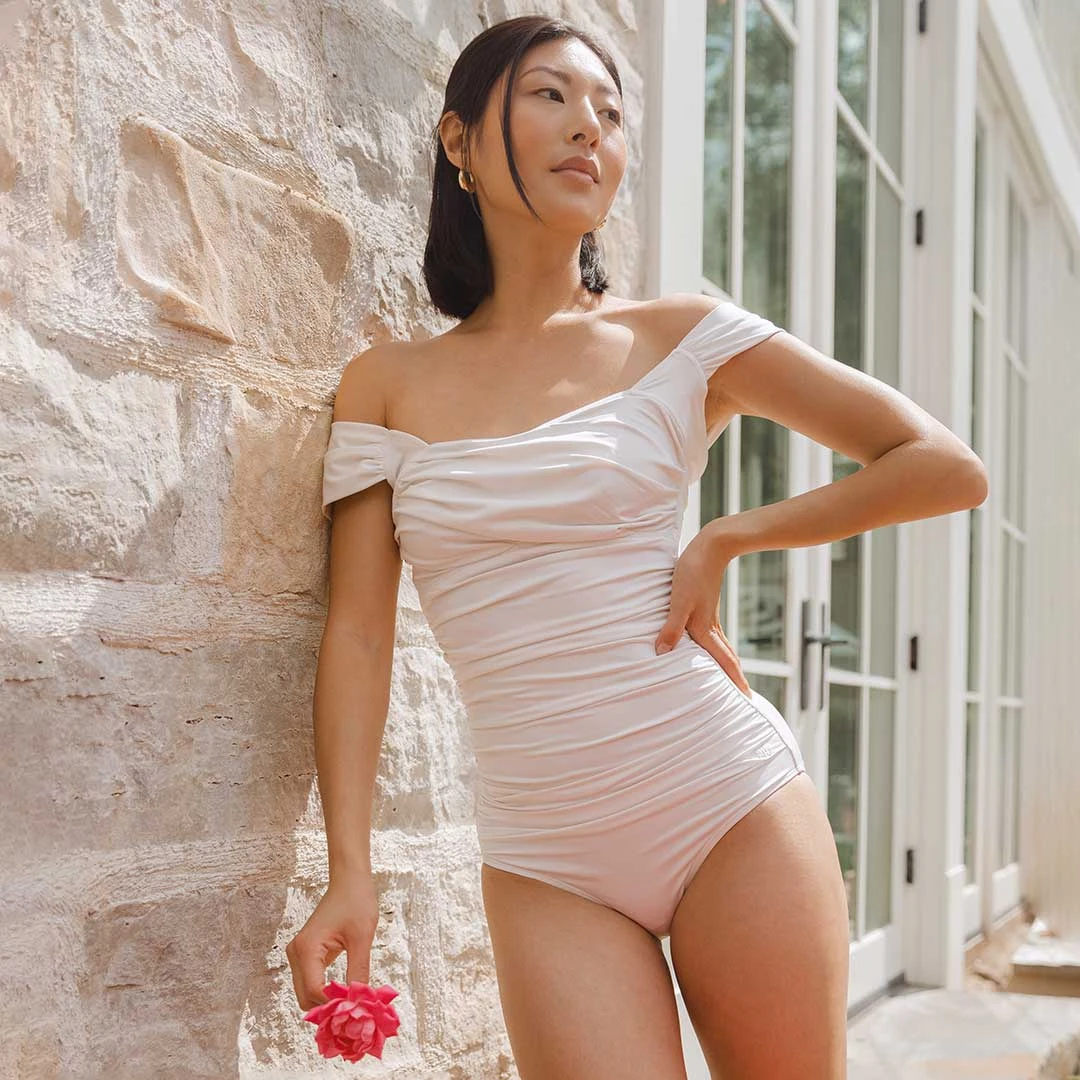 Ivory Off Shoulder One-Piece 2 Ivory Off Shoulder One-Piece - Image 2