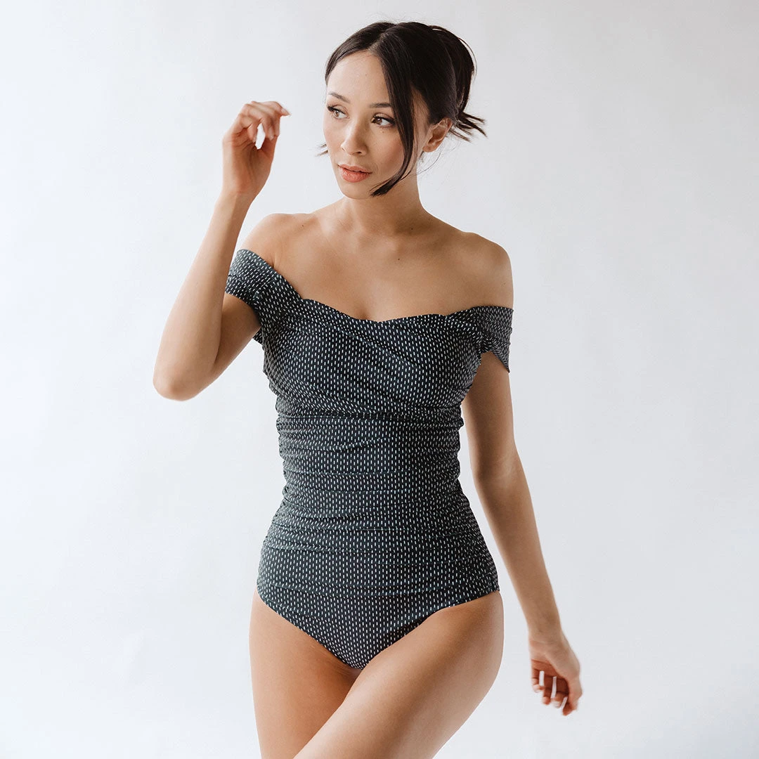 The Midnight Dash Off Shoulder One-Piece Swimsuit 2 The Midnight Dash Off Shoulder One-Piece Swimsuit - Image 2