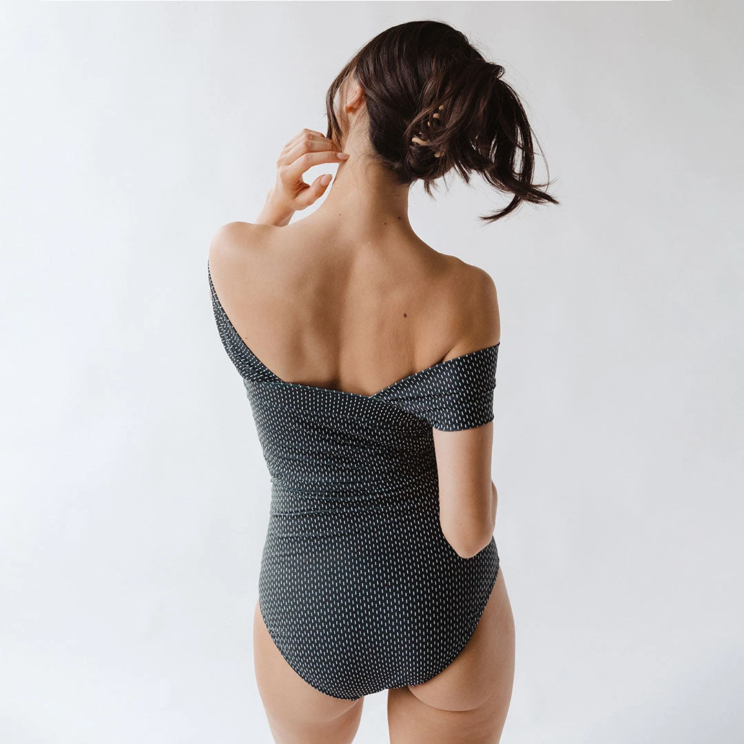 The Midnight Dash Off Shoulder One-Piece Swimsuit 4 The Midnight Dash Off Shoulder One-Piece Swimsuit - Image 4
