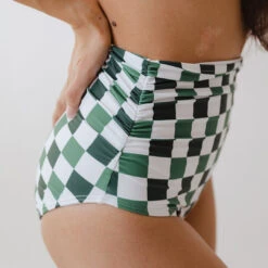 Check Mate Ruched High-Waisted Bottoms 19 Check Mate Ruched High-Waisted Bottoms -Fashion Swimsuit 369A0515