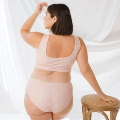 Pink Checkers Olivia Swim Crop -Fashion Swimsuit 369A0515final