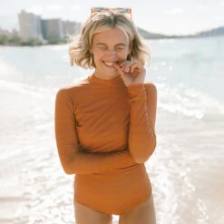 Stevie Long Sleeve Rash Guard One-Piece -Fashion Swimsuit 369A0526final