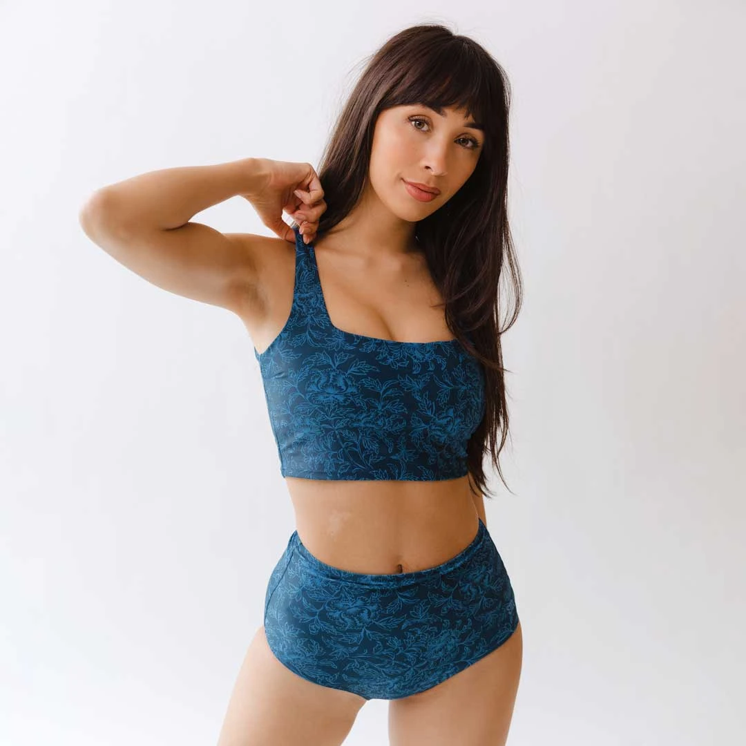 Mykonos Navy High-Waisted Bottoms 5 Mykonos Navy High-Waisted Bottoms - Image 5