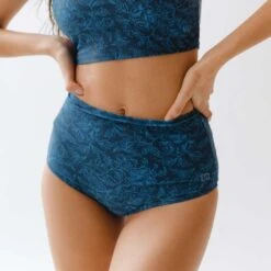 Mykonos Navy High-Waisted Bottoms 12 Mykonos Navy High-Waisted Bottoms -Fashion Swimsuit 369A0615final