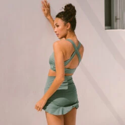 Sea Salt High-Waisted Swim Skirt -Fashion Swimsuit 369A0663