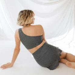 Black Checkers High-Waisted Swim Skirt -Fashion Swimsuit 369A0763final e4eee11b 537e 4994 a0e5 883882f1d117