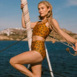 Golden Tiger High-Waisted Bottoms -Fashion Swimsuit 369A1985