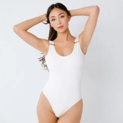 The Monica One-Piece Swimsuit, Ivory -Fashion Swimsuit 369A2055final