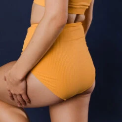 Groove High-Waisted Bottoms, Marigold -Fashion Swimsuit 369A2342final bc312489 7a8c 432e 8090 95b2c62d24fb