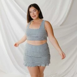 Houndstooth High-Waisted Swim Skirt -Fashion Swimsuit 369A2553final 64999dee 9b2e 43b5 8465 ac94f96558d4