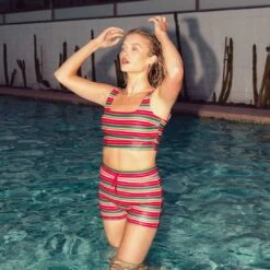 Summer Stripe Olivia Swim Crop -Fashion Swimsuit 369A2863ifnal
