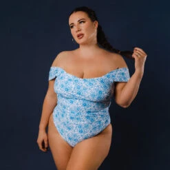 The Mykonos White Off Shoulder One-Piece -Fashion Swimsuit 369A2924final