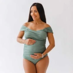 Sea Salt Off Shoulder One-Piece -Fashion Swimsuit 369A2940final