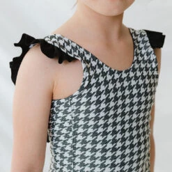 Mini Ruffle One-Piece, Houndstooth -Fashion Swimsuit 369A4389final