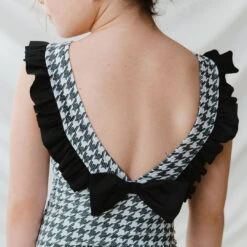 Mini Ruffle One-Piece, Houndstooth -Fashion Swimsuit 369A4439final