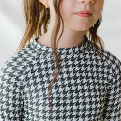 Mini Rash Guard Two-Piece Set, Houndstooth 10 Mini Rash Guard Two-Piece Set, Houndstooth -Fashion Swimsuit 369A4519final