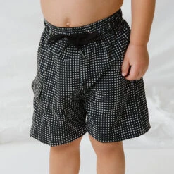 Black Checkers Jr. Swim Trunks -Fashion Swimsuit 369A4757final