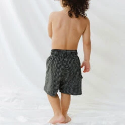 Black Checkers Jr. Swim Trunks -Fashion Swimsuit 369A4899final