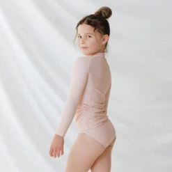 Mini Rash Guard Two-Piece Set, Pink Checkers -Fashion Swimsuit 369A4932final