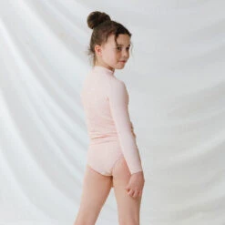 Mini Rash Guard Two-Piece Set, Pink Checkers -Fashion Swimsuit 369A4946final