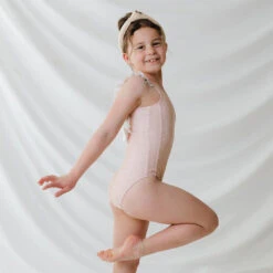 Mini Ruffle One-Piece, Pink Checkers -Fashion Swimsuit 369A5219final