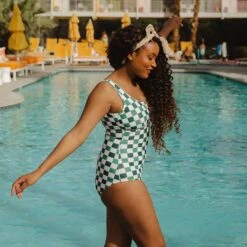 Deep End One-Piece, Check Mate -Fashion Swimsuit 369A5602final