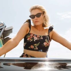 Rose Black Bella Crop Top -Fashion Swimsuit 369A6238final