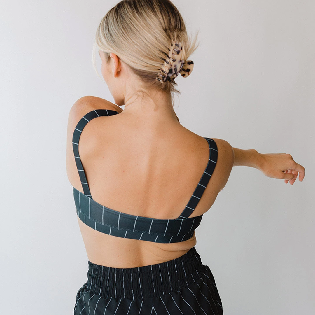 Momentum Bra, Navy Pinstripe 7 Momentum Bra, Navy Pinstripe - Image 7