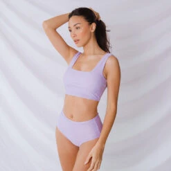 Periwinkle High-Waisted Bottoms -Fashion Swimsuit 369A7428final