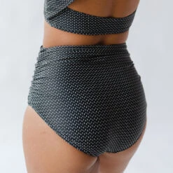 Midnight Dash Ruched High-Waisted Bottoms -Fashion Swimsuit 369A7608