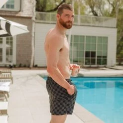 Wind And Sea Shorts 5" Inseam, Slate Checkers -Fashion Swimsuit 369A8109final a7b08b31 4165 4a21 b02c 0770d2d57614