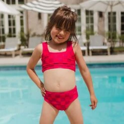 Mini Olivia Two-Piece Set, Magenta Check -Fashion Swimsuit 369A8584final 299594e5 098a 4693 ac91 2d604898c225