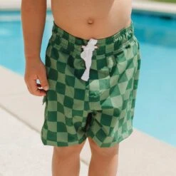 Green Check Jr. Swim Trunks 9 Green Check Jr. Swim Trunks -Fashion Swimsuit 369A8613final