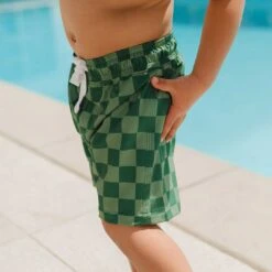 Green Check Jr. Swim Trunks 8 Green Check Jr. Swim Trunks -Fashion Swimsuit 369A8633final