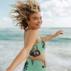 Charlotte Smocked Crop, Rose Mint -Fashion Swimsuit 369A9047final 05d4ef08 d4cd 487c b696 730e958ffca4