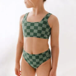 Mini Olivia Two-Piece Set, Green Check -Fashion Swimsuit 369A9491final 35d9c9a9 584b 439e 86e1 0d11fbd4f42f