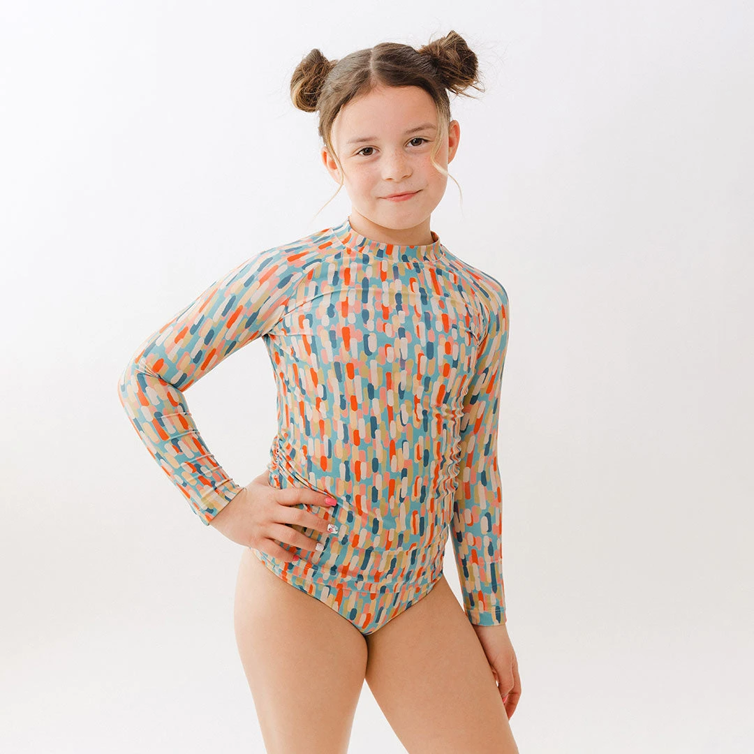 Mini Rash Guard Two-Piece Set, Athens Sunset 1 Mini Rash Guard Two-Piece Set, Athens Sunset