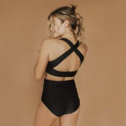 Matte Black Top Knot -Fashion Swimsuit BlackTopKnot Web2