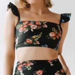 Rose Black Bella Crop Top -Fashion Swimsuit DSC03582final