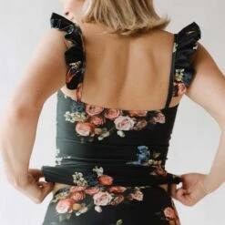 Bella Tankini, Rose Black -Fashion Swimsuit DSC03619final