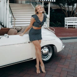 Midnight Dash High-Waisted Swim Skirt -Fashion Swimsuit MIDNIGHT DASH SWIM SKIRT 1