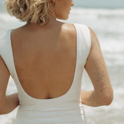 The Monica One-Piece Swimsuit, Ivory -Fashion Swimsuit WHITE ONE PIECE 26