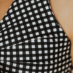 Black Check Top Knot 15 Black Check Top Knot -Fashion Swimsuit black check top knot3