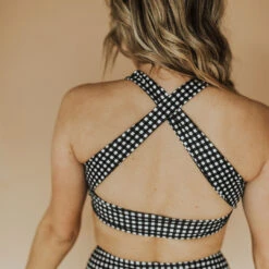 Black Check Top Knot 13 Black Check Top Knot -Fashion Swimsuit black check top knot4