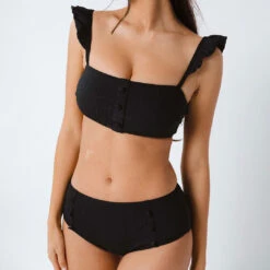 Black Monroe Button Bottoms -Fashion Swimsuit black monroe 2