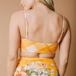 Rise Bralette, Butterscotch Plaid -Fashion Swimsuit butterscotch plaid rise bralette5