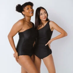 Icon Ruched One-Piece, Black -Fashion Swimsuit icon ruched 2